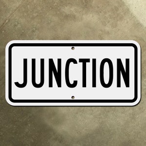 JUNCTION snelweg verkeersbord routemarkering aanvullende aanvullende banner uit 1948