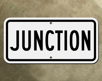 JUNCTION highway road sign route marker auxiliary supplemental 1948 banner