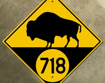 Manitoba prowincjonalna autostrada 718 znak drogowy Kanada 1926 bizon bawół