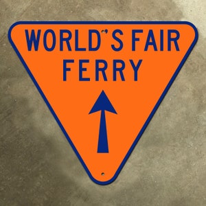 New York City World's Fair Ferry snelwegmarkering verkeersbord 1964