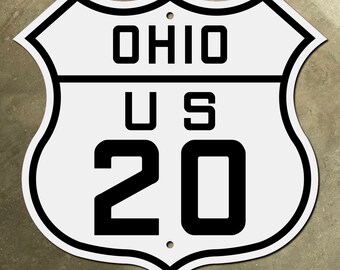 オハイオ州米国ルート 20 高速道路標識 道路標識 1926 トレド クリーブランド