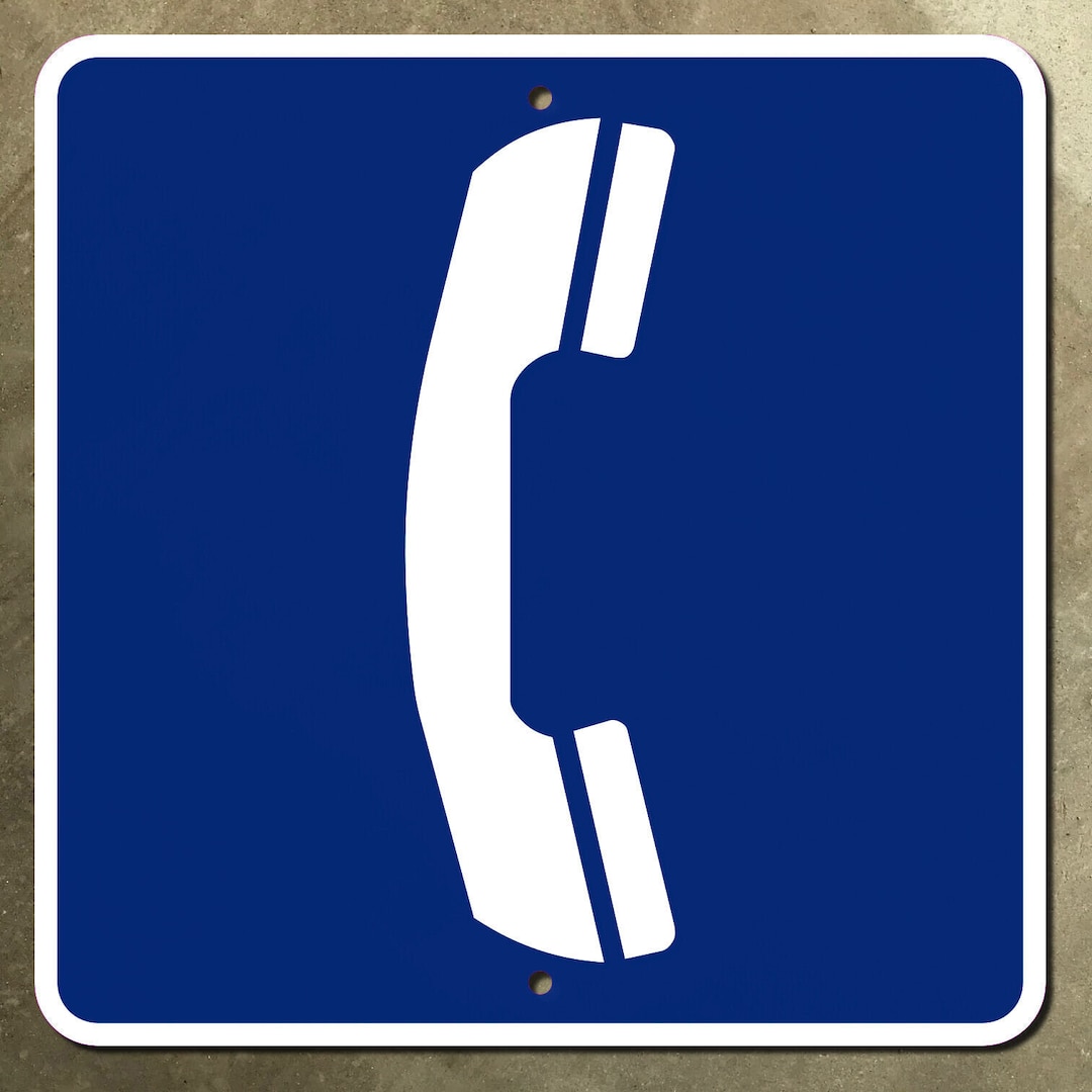 General Service Telephone Road Sign Highway Marker Tourist Information
