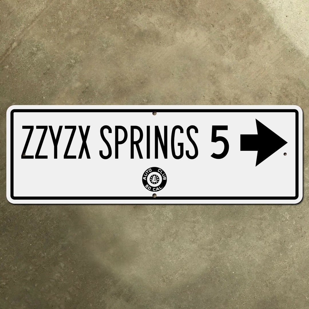 CIMA サイン ACSC Zzyzx Springs California Highway Road Sign 1945 US 91 466 I