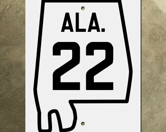 Alabama state route 22 highway marker road sign 1934 ALA. map