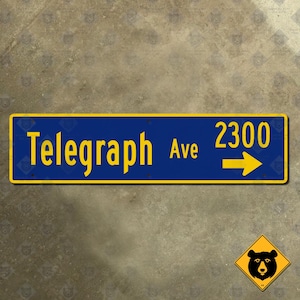 Berkeley California Telegraph Avenue street road sign university