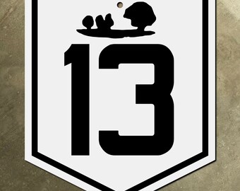 Prince Edward Island provincial highway 13 route marker road sign Canada 1940s