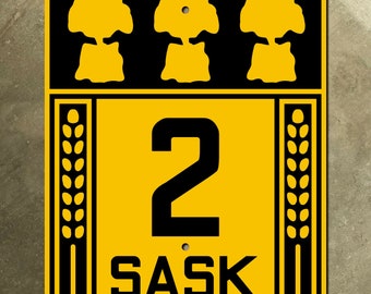 Saskatchewan provincialHighway 2 Route Marker Straßenschild Kanada 1928 Weizen