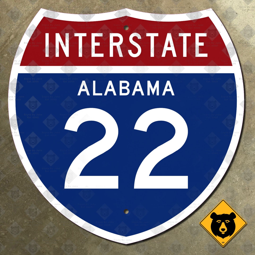 Alabama Interstate Route 22 Highway Marker Road Sign Birmingham 1957 - Etsy