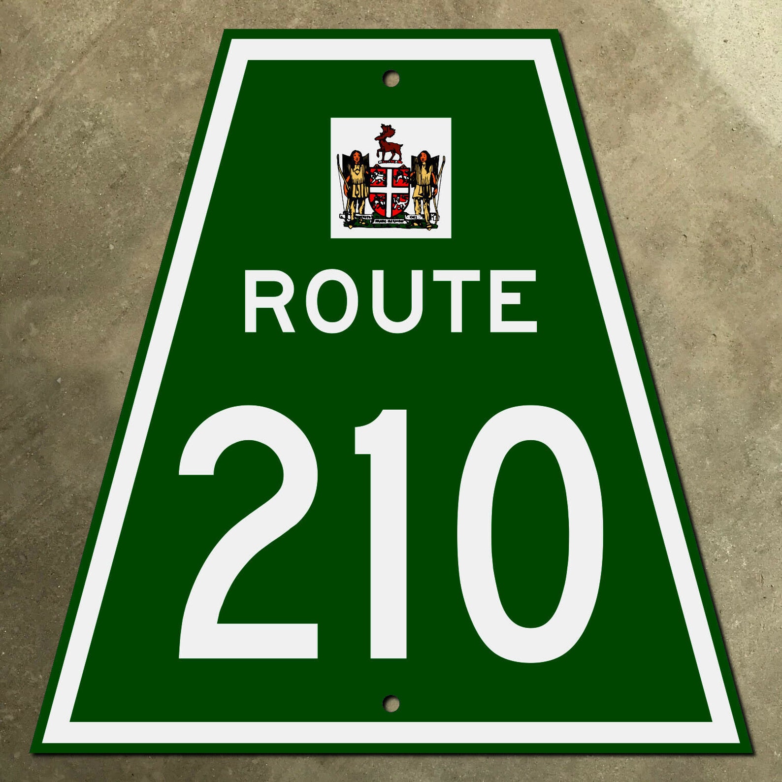 Newfoundland Highway 210 Route Marker Road Sign Canada 1960s Coat of ...