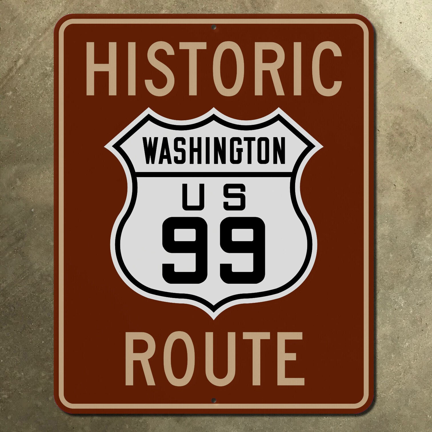 ＊道路　オーダーページ＊ ワシントン州の歴史ルート US 99 ハイウェイの道路標識 ピース アーチ