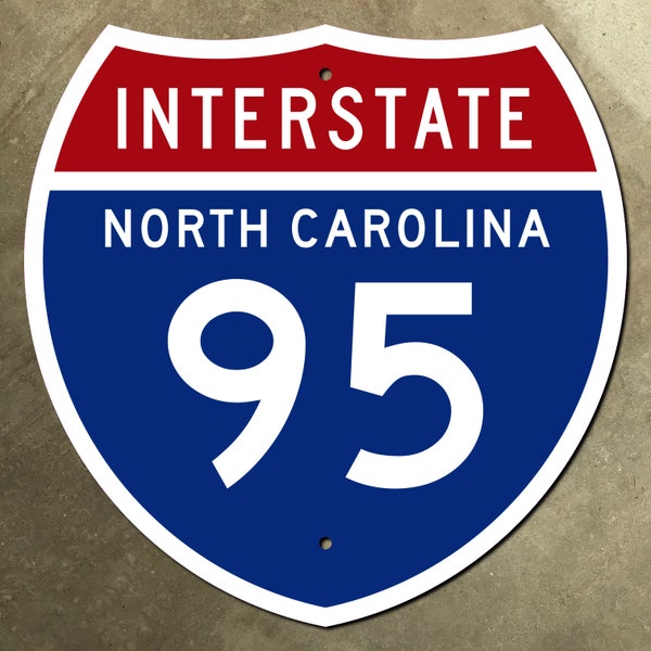 North Carolina interstate route 95 highway marker road sign 1957 NC