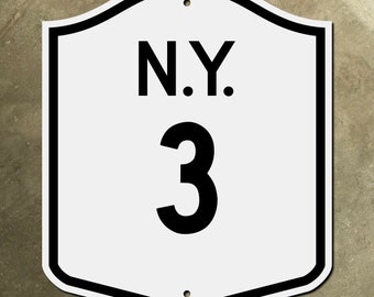 New York State Route 3 Autobahn Markierung Schild Schild 1951 Adirondack Park