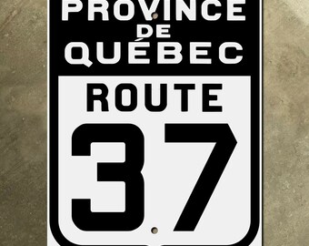 Quebec provincial highway 37 route marker road sign Canada 1940s