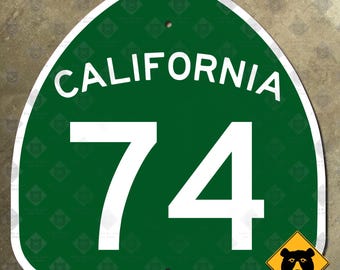 California state route 74 Lake Elsinore Ortega Highway marker road sign 1964
