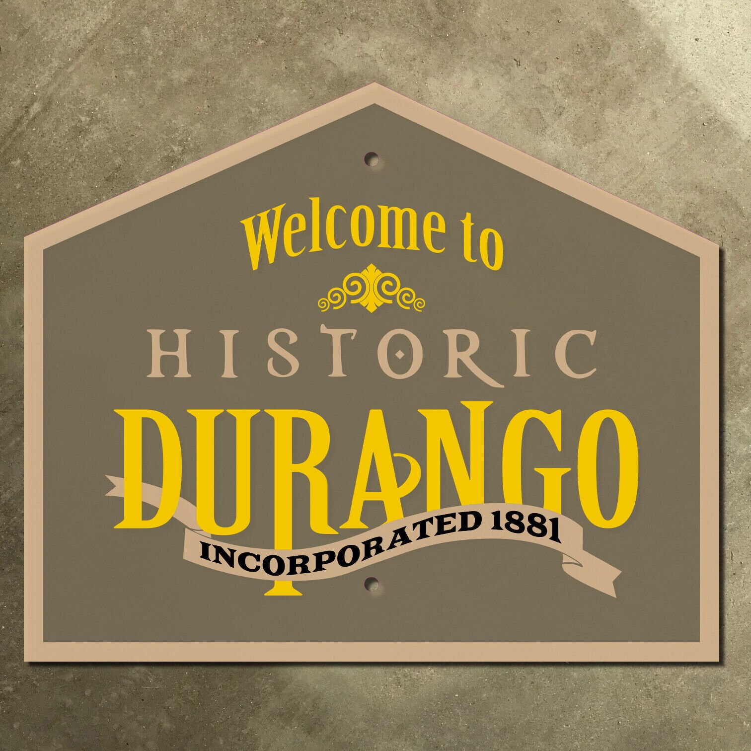 Durango Sign Letra Welcome to Historic Durango Colorado City Limit Highway Marker Road ...