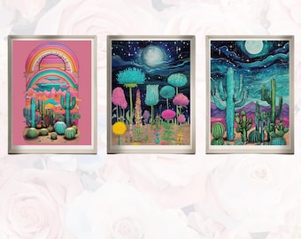 Boho Wall Art Set | Set of 3 Printable Downloads | Minimalist Bohemian Decor