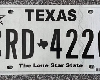Texas License Plate Font Etsy UK