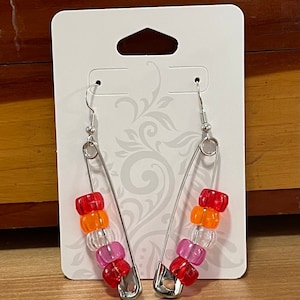 Pride Flags Kandi Safety Pin Earrings
