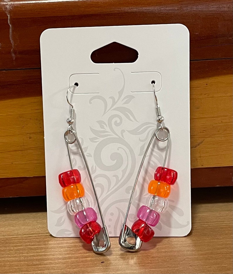 Pride Flags Kandi Safety Pin Earrings Etsy
