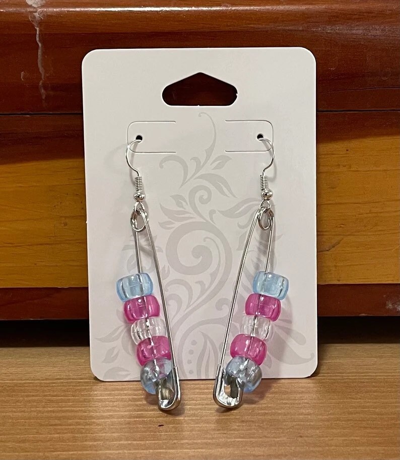 Pride Flags Kandi Safety Pin Earrings Etsy