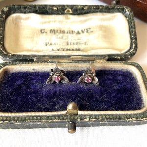 Boucles d'oreilles vintage avec pierres précieuses | Clous d'oreilles en argent sterling 925 | Motif floral en filigrane | COFFRET CADEAU INCLUS
