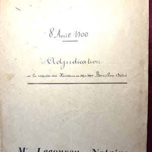 1900 Antique French Handwritten Manuscript | Legal Document | Stamped & Watermarked | Early C20th NOTARY DOCUMENT