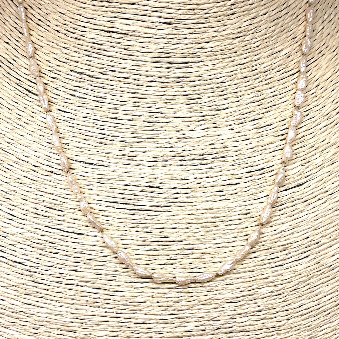 Vintage Rice Pearl Necklace | Barrel Clasp | Freshwater C 1950s ~ 1980s ...