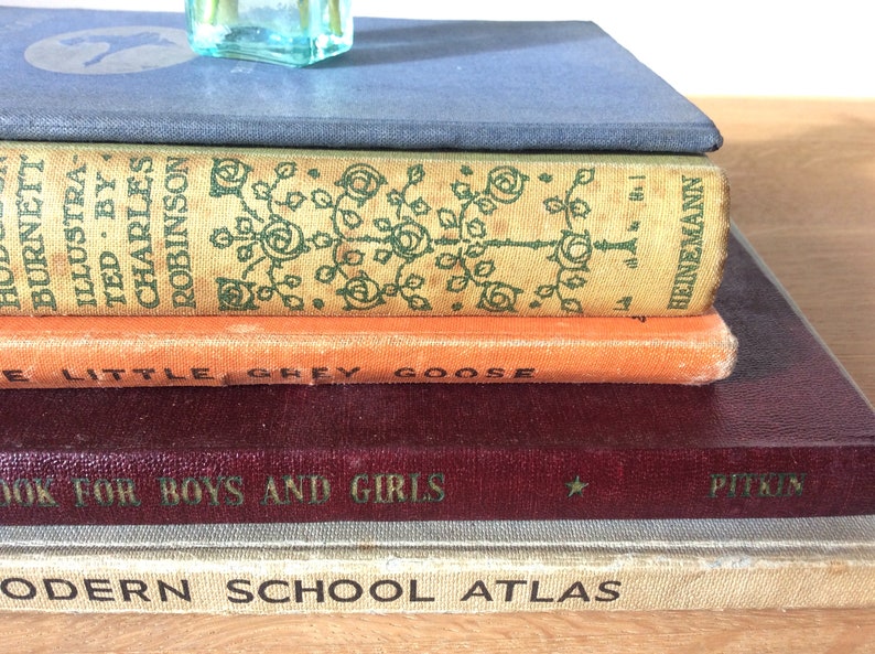 Decorative Books X 5 Childrens Vintage Book Stack Kids Etsy UK