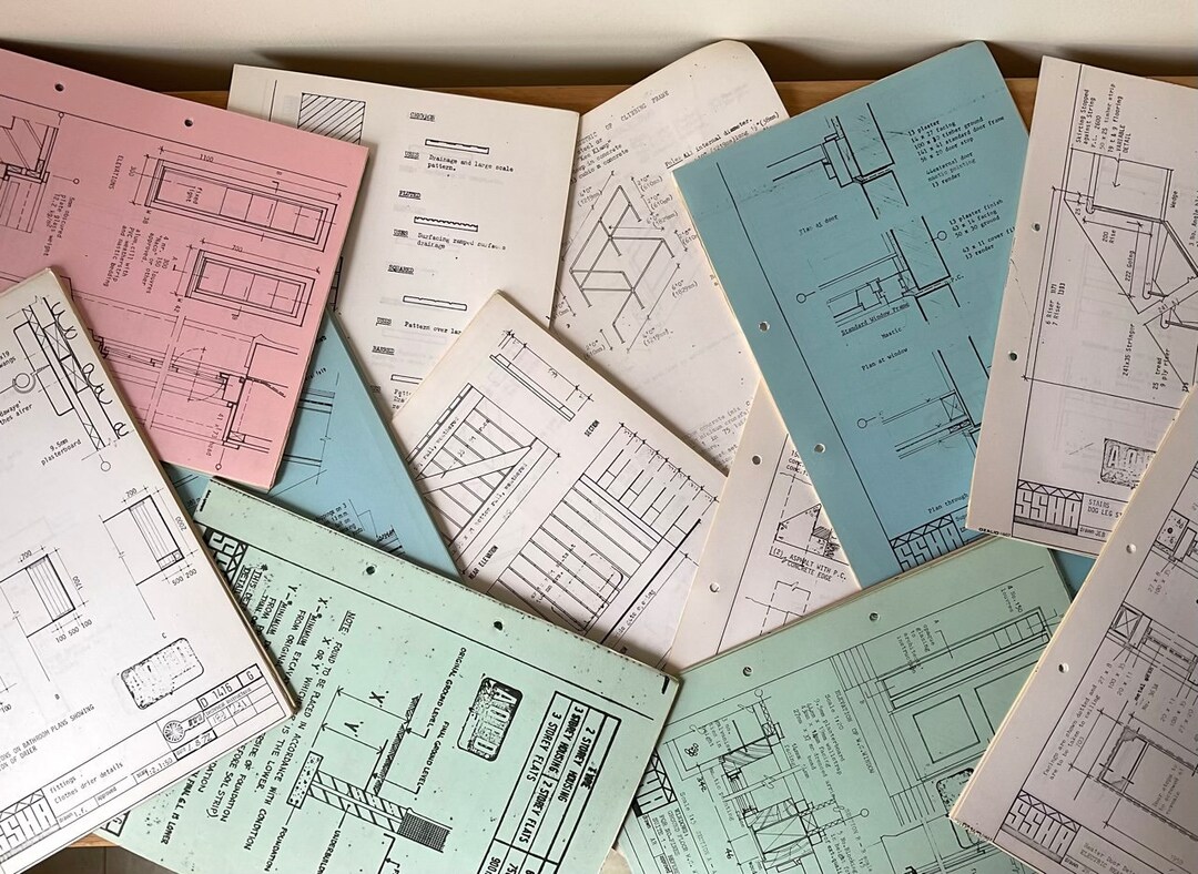 60 Vintage Technical Drawings 1970s England Technical Etsy