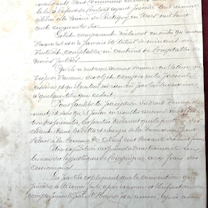 1872 Antique French Handwritten Manuscript | Legal Document | Stamped & Watermarked | Early C19th NOTARY DOCUMENT