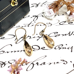 C. Victorian Rose Gold Drop Earrings | Hallmarked 9 Carat  | Hollow | GIFT BOX INCLUDED