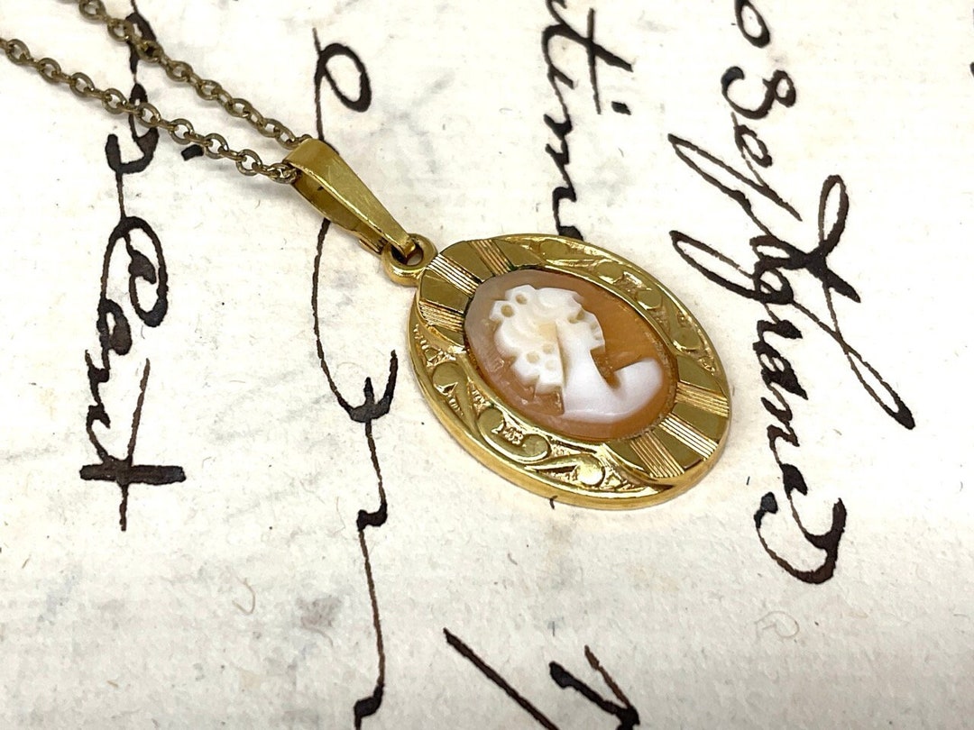 ヴィンテージ カメオ ペンダント ネックレス | ロールド ゴールド ヴィンテージ カメオ ペンダント ネックレス | ロールド ゴールド