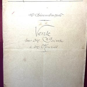 1906 Antique French Handwritten Manuscript | Legal Document | Stamped & Watermarked | Early C20th NOTARY DOCUMENT