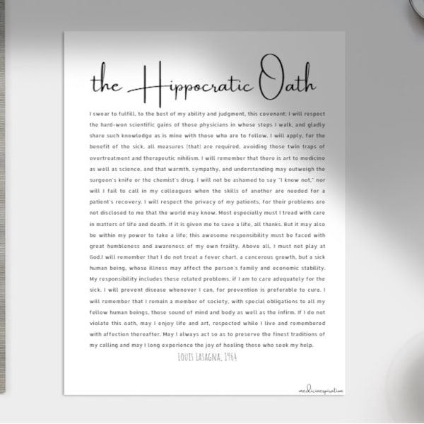 Hippocratic Oath - Etsy