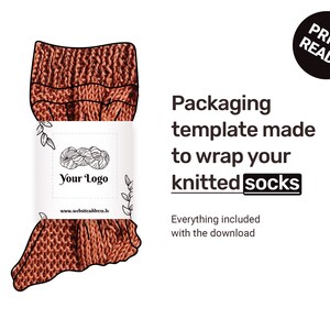 Simple Leaf Label/Packaging Template for Socks and Knits | Printable template | Customizable template | Instant Download