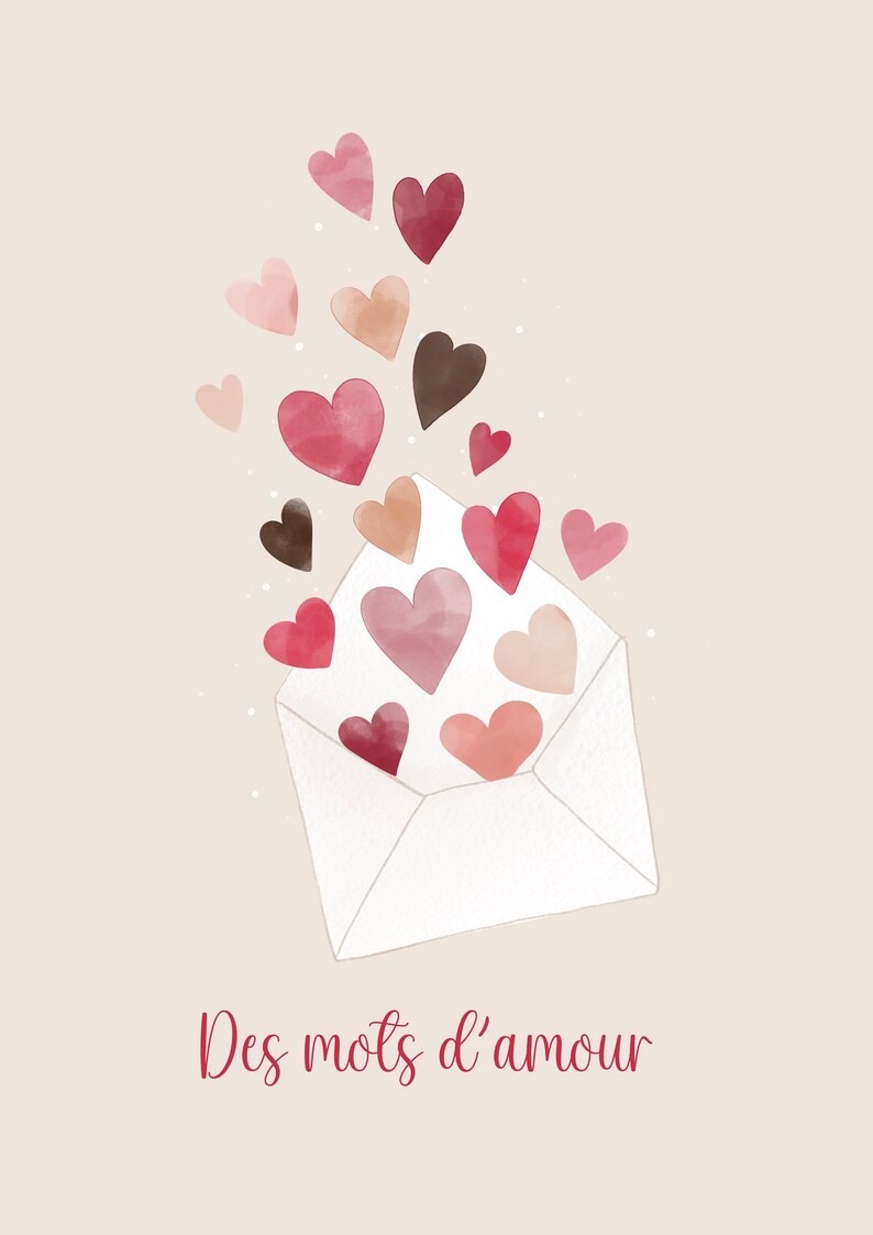 Carte Saint Valentin, carte amour, des mots d’amour, carte je t’aime Bild 2