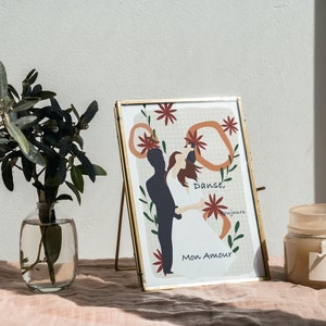 Affiche « danses mon amour », illustration pour dire  je t’aime