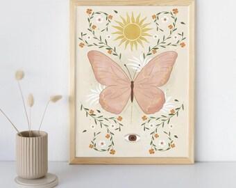 Illustration papillon décoration affiche papillon