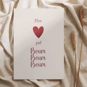 Carte Saint Valentin,cœur,  carte je t’aime