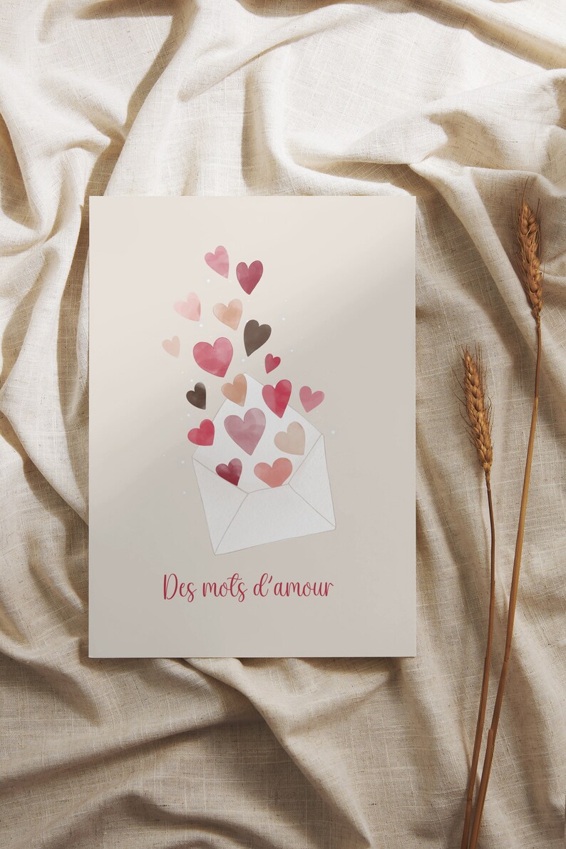 Carte Saint Valentin, carte amour, des mots d’amour, carte je t’aime Bild 1