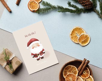 Carte de vœux Père Noël carte joyeux Noël illustration Père Noël