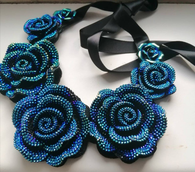 Rose Flower Choker Costume Necklace