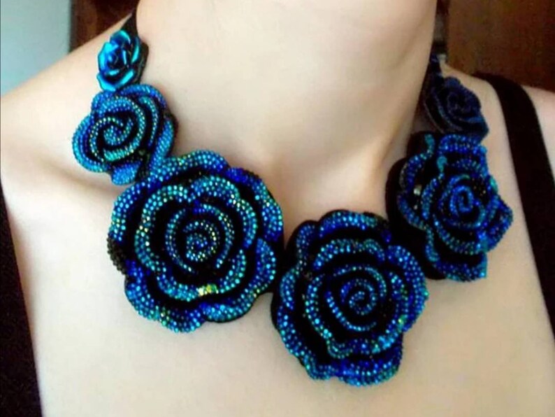 Rose Flower Choker Costume Necklace