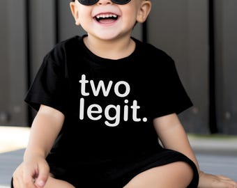 Two Legit Birthday Shirt, 2nd Birthday Outfit, Second Birthday Tee, Toddler Birthday Shirt