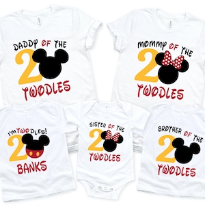 I’m Twodles Birthday Shirt, Mickey Mouse Shirt, 2nd Birthday Shirt for Boy and Girl, Custom Birthday Shirt, Personalized Family Birthday Tee