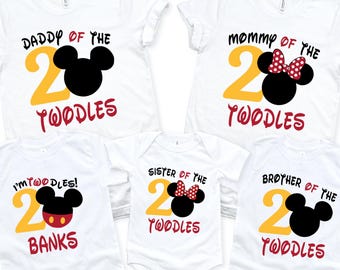I’m Twodles Birthday Shirt, Mickey Mouse Shirt, 2nd Birthday Shirt for Boy and Girl, Custom Birthday Shirt, Personalized Shirt