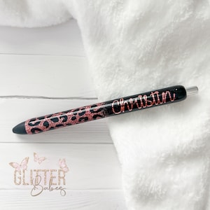 Glitter Pens | Personalized Glitter Pens | Inkjoy Gel Pen | Rose Gold & Black Glitter Pens | Customized Pens | Refillable Custom Pens