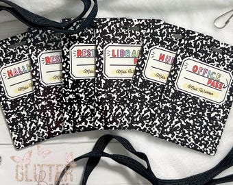 Classroom Hall Passes | Hall Pass Set | School Theme Hall Pass | Retro Passes | Teacher Must Haves | Classroom Accessories | Cute Hall Pass
