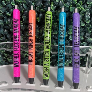 Offensive Pen MAMA Pen Festival Push Type Plastic Work Sucks Pen Funny  Stationery Customer Service Pens School