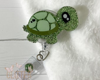 Baby Turtle Retractable Badge Reel, Badge ID Holder, Cute Badge Reel, Card Holder, Hospital Nurse Gift, Summer ID Holder, Save the Turtles